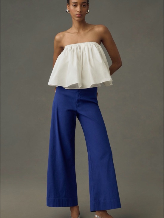 Maeve Pants - Maeve Wide-Leg High-Rise Pants in Cobalt Blue